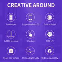 Tablette graphique I6 Professional Design Painting Board avec stylet numérique sans batterie