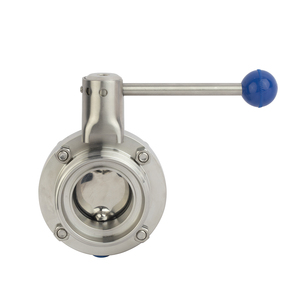 Válvula de Mariposa <span class=keywords><strong>Sanitaria</strong></span> de Acero Inoxidable 304/316 de Grado Alimenticio, Manual, de Bajo <span class=keywords><strong>Precio</strong></span>, con Abrazadera Triple - Product Image 4