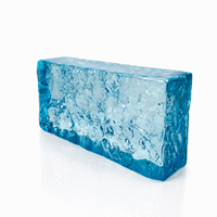 Pasokan Grosir Batu Kristal Kaca Warna Biru Aqua Solid Cerah Dua Sisi 200x100x50mm untuk Pembatas Cahaya Rumah Kolam Renang