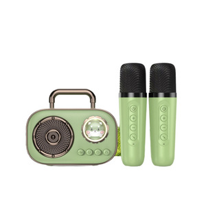 ลำโพงคาราโอเกะแบบพกพาพร้อมไมโครโฟนคู่บลูทูธไร้สายชุด KTV สำหรับเด็กสำหรับใช้ในบ้านกลางแจ้ง - Product Image 1