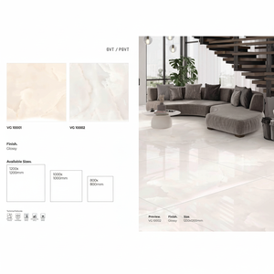 กระเบื้องปูพื้นและผนังพอร์ซเลนแบบมันเงา ขนาด 1200x1200 มม. ลายหินอ่อน แผ่นใหญ่ - Product Image 1