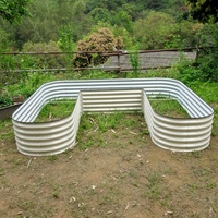 Huizhou Green Giant 17 ''de haut en forme de U grande boîte de jardinière de lit de jardin surélevée en métal ondulé modulaire pour le jardin