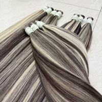Pephair # P4-613 Extensions de cheveux Remy de luxe teints, en vrac, vietnamiens, trame simple, couleur plus foncée, seulement 100g, 30%+ de tissage, pointes épaisses et volumineuses