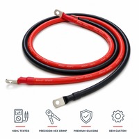 1/0AWG 50mm² Silikon-Batteriekabel-Set Flexibles Stromkabel mit Anschlüssen Verzinntes Kupfer Weich 200°C für ESS BESS Wechselrichter EV Gabelstapler