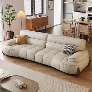 Divano Componibile Moderno in Pelle Convertibile a 3 Posti per Soggiorno, Imbottitura in Spugna, Uso Alberghiero, Struttura in Legno - Product Image 3