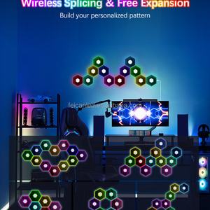 Lámpara Cuántica Hexagonal LED Inteligente Etop, Nueva, con Control Remoto BT, Lámpara de Pared para Sala de Juegos, Estudio de Danza, Reproductor de Música - Product Image 3