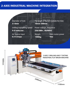 Machine à fabriquer des brosses MEIXIN à 2 axes, dispositif de perçage et de tuftage pour l'ébavurage des métaux, machine <span class=keywords><strong>textile</strong></span>, nettoyage, <span class=keywords><strong>brosse</strong></span> plate industrielle - Product Image 3
