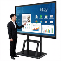 Pizarra Interactiva 4K de 55 Pulgadas, Pizarra Electrónica Todo en Uno para Reuniones Inteligentes, para Uso en Oficinas y Comercios