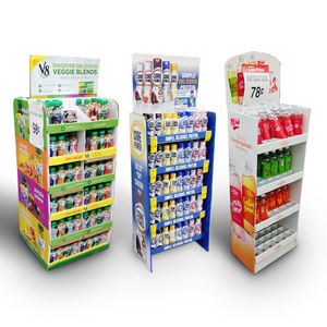 Tùy chỉnh siêu thị bán lẻ sàn các tông giấy sóng nước giải khát rượu mềm đồ uống hiển thị đứng - Product Image 5