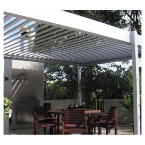 Outdoor Garten-Pavillon Aluminium-Pergola 6x3 M Pergolas Bioklimatische Pergola Externe Lamellen-Pergola mit Holzjalousien - Product Image 4