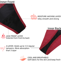 En stock : Culottes menstruelles réutilisables à 4 couches en dentelle pour femmes, culottes de règles anti-fuites, culottes de règles taille basse