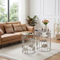 Ensemble de tables basses en métal, 2 pièces, en fer doré, écologiques, style américain, luxe moderne, décoration de salon, meubles de maison, marque Lander, vente en gros