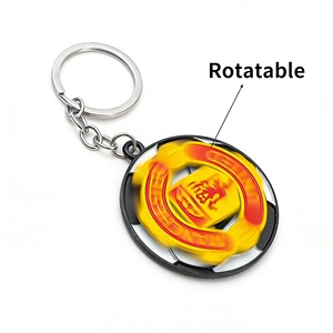 Wholesale 2D Rotating Soccer <strong>Ball</strong> Keychain with Team Logo Football Club Team Badge Keyring Fan Memorabilia Backpack Charm - Product Image 5