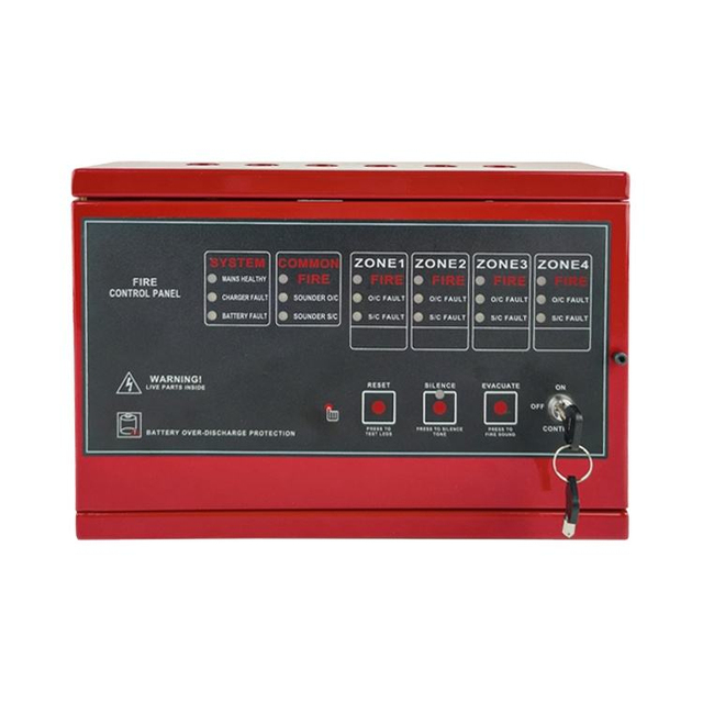 Fire Protection System Conventional Fire Alarm Control Panel 4-Zone With ISO9001/CE Certified Motion Sensor Strobe Alarm