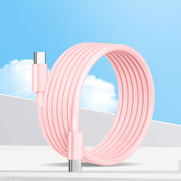 Kabel Pengisian Cepat USB Type-C dengan Konektor Rotasi 180 Derajat, Fungsi PD, Konduktor Tembaga Murni, Jalinan PVC untuk Ponsel