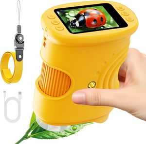 Microscope électronique numérique éducatif pour tout-petits, grossissement 1000X, mini microscope de poche, jouets à lumière LED pour filles et garçons, anniversaire - Product Image 1