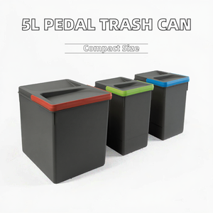 Cubo de Almacenamiento con Tapa Enrollable de 5L, Cubo de Basura Ecológico de Plástico y Metal para Uso en el Hogar, Exteriores y Baño - Product Image 2