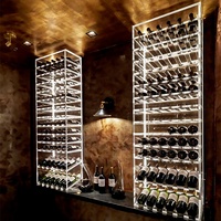 Vitrine d'exposition en acrylique moderne personnalisée OEM, en lucite, avec éclairage LED, pour cave à vin