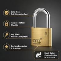 Cadenas en laiton doré poli antivol robuste de marque serrure de porte durable en gros avec clé étanche nouveau Tricercle de conception