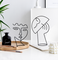 Fil métallique moderne minimaliste ligne féminine Sculpture Art décor pour salon maison bureau chambre salle de bains