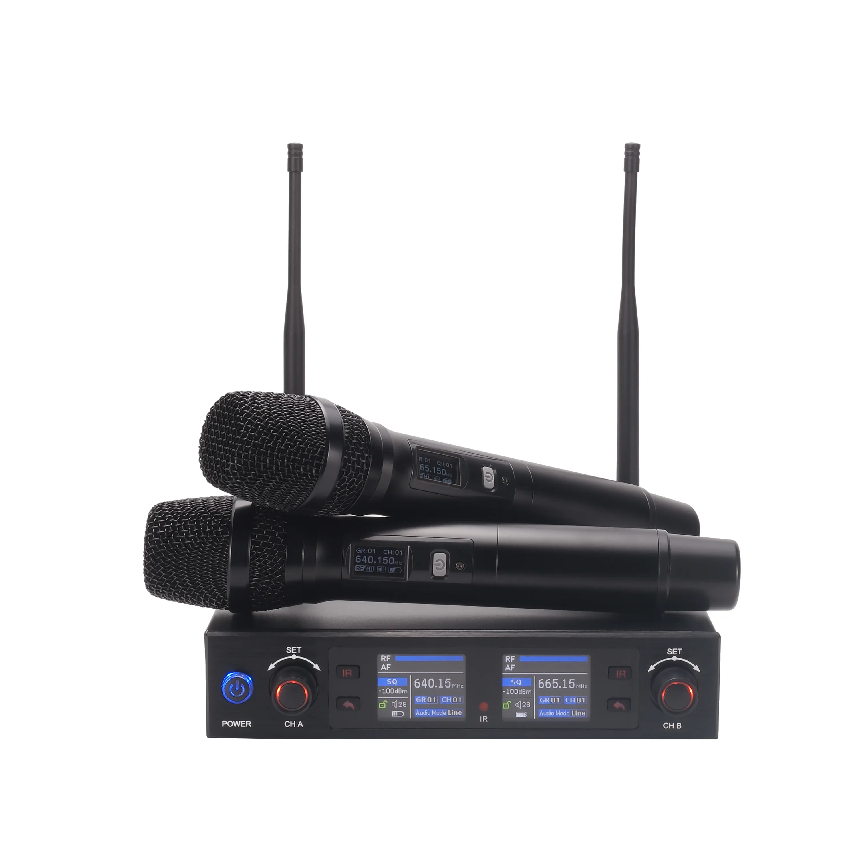 Précision Pro Audio UHF-2300 Microphone de système de karaoké portable Microphone sans fil UHF professionnel sans fil