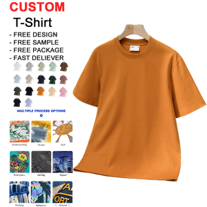 Camiseta de algodón 100% pesado personalizada de lujo de alta calidad para hombre, Camiseta de ajuste Regular, Camiseta en blanco con cuello simulado, Camiseta personalizada de peso pesado - Product Image 1