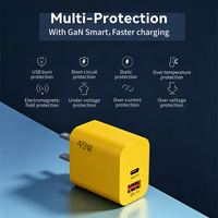 Adaptateur d'alimentation GaN PD 45W QC3.0 en gros pour l'UE/les États-Unis avec ports USB Type-C pour téléphone portable et ordinateur portable