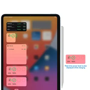 Caneta stylus magnética sem fio, carregamento digital para ipad ios, caneta de toque para escrita e rejeição palma