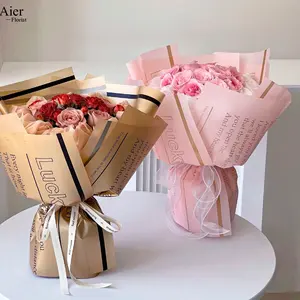 Aier florist wasserdicht Lucky All Letters Serie Geschenk papier verpackung für Blumenstrauß