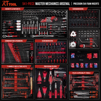 Armoire à outils mobile RT TOOL à 12 tiroirs, en bois massif, avec serrure à clé, roulettes à frein et panneau perforé latéral