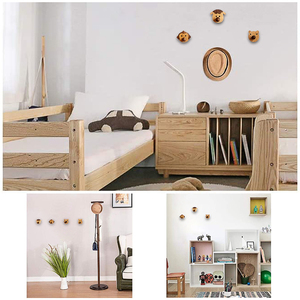 שינה דקורטיבי ילדי קוף צורת טבעי עץ קיר וו - Product Image 5