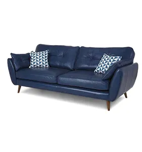 Canapé en cuir italien minimaliste moderne, combinaison de trois places, pour salon, style nordique, Simple