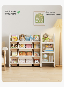 Armoire de rangement intérieure pour enfants, organisateur de jouets en plastique, meuble bibliothèque pour bébés, rangement de jouets de maternelle, placard - Product Image 3