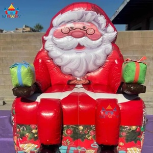 Grand fauteuil gonflable Père Noël écologique, garantie 3 ans, taille et couleur personnalisables pour les fêtes de Noël en plein air - Product Image 6