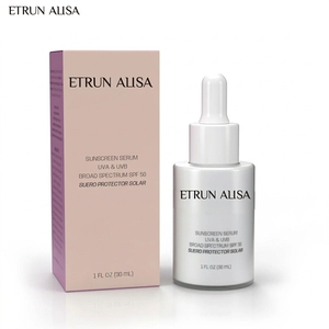 ETRUN ALISA OEM suero UV de amplio espectro <span class=keywords><strong>SPF</strong></span> 50 todo tipo de piel protector solar facial con péptido de colágeno - Product Image 1