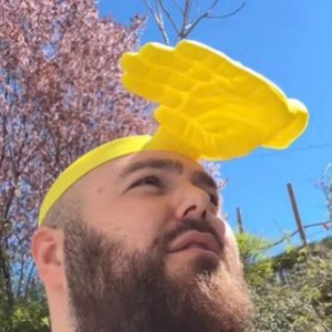 Chapeau de soleil amusant avec bandeau jaune et empreinte de main, chapeau de sport respirant pour l'extérieur pour adultes - Product Image 2