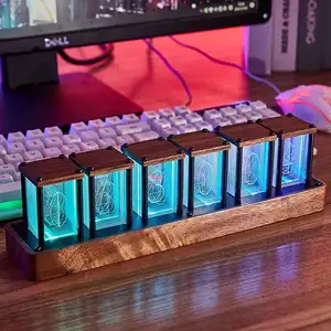 Nixie Tube Clock Wood RGB 6 Tube Digital Clock