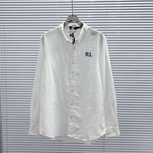 Camisa de Lino Bordada RL para Hombre, Manga Larga, Primavera/Verano - Camisa Informal de Negocios para Hombre, Corte Holgado # RL-2509 - Product Image 6