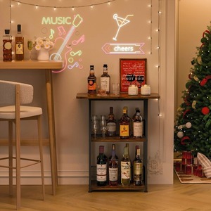 Estante para Whisky Ironwood, Mueble Bar Mini, Mueble para Vinos de Diseño Industrial, Bar Doméstico Resistente - Product Image 3