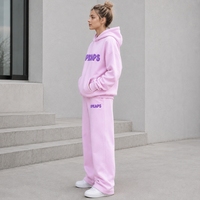 Ensembles de sweats à capuche graphiques avec impression 3D en relief et logo personnalisé pour femmes, streetwear de haute qualité, épaules tombantes, coupe oversize