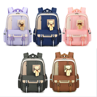 enfants avec fermeture éclair imperméable en nylon unisexe imprimé de logo personnalisé Sacs d'école Sac à dos d'étudiant