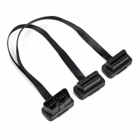 Pita baru 24V kabel antarmuka OBDII sudut kanan kabel OBD datar tipe Y laki-laki ke perempuan 2 in 1 kabel adaptor OBD2