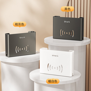 Wall <b>Mounted</b> Router Storage Box Metal No Drilling Required Wireless Shielding <b>Tv</b> Set Top Box Wifi Shelf - Product Image 2