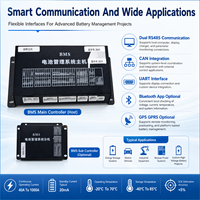EC-HV-MC1+EC-HV-SC2 48S BMS intelligent en cascade pour batteries au lithium avec écran LCD de 4,3 pouces CAN RS485 pour stockage d'énergie industriel