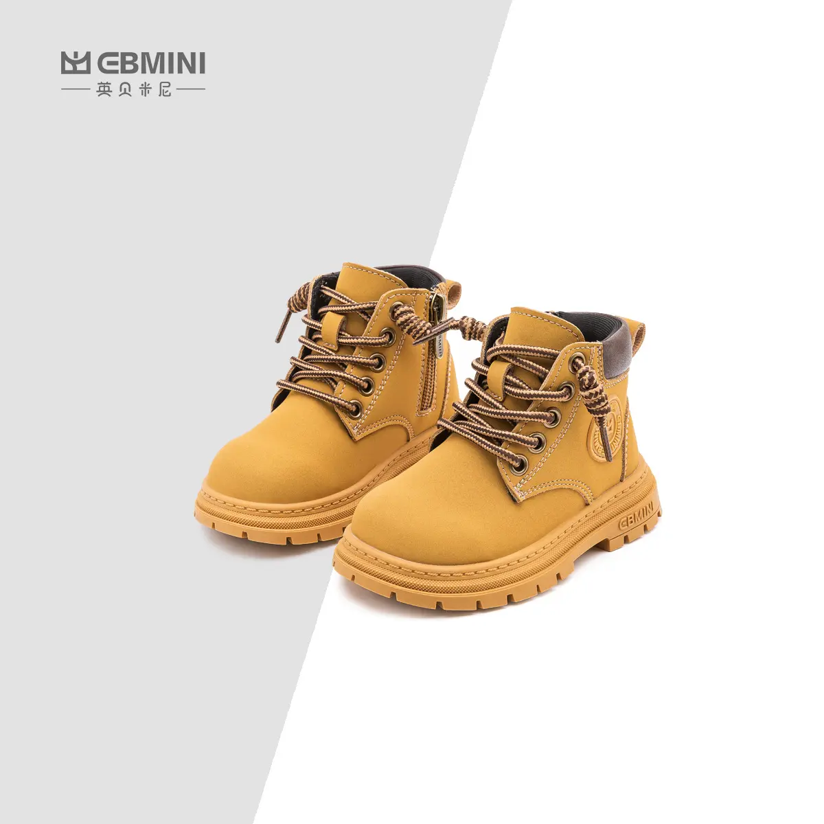 Ebmini primavera e autunno stile britannico neonati e bambini giallo bambino Martin stivali