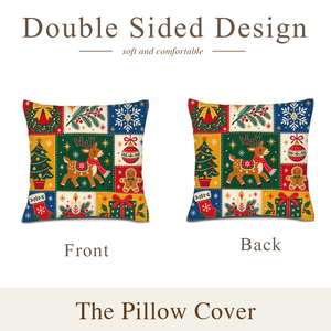 Funda de Almohada de Lino de Lujo de 18x18 Pulgadas, Cuadrada, con Estampado Navideño de Doble Cara, para Decoración del Hogar, Sofá o Sillón - Product Image 3