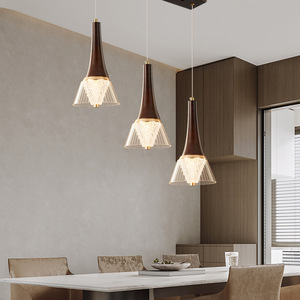 Lámpara colgante moderna de tres cabezas con LED para comedor, barra de bar, lámpara colgante de línea larga, control de interruptor E27 - Product Image 1
