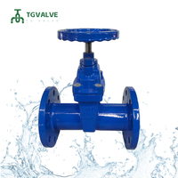 Vanne à opercule manuelle en fonte ductile à siège élastique DIN3352 F4 PN16 DN50-DN400 à brides EPDM Époxy bleu pour conduite d'eau municipale