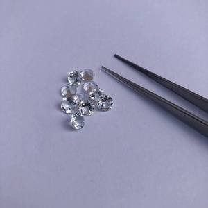 Topacio Blanco Natural de 5 mm, Corte Facetado, Piedras Preciosas Sueltas, Certificado IGI, Precio de Fábrica de Joyería en India 2025 para la Creación de Joyas - Product Image 1