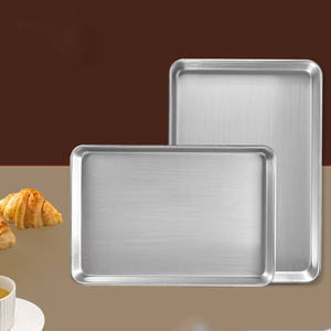 Lot <span class=keywords><strong>de</strong></span> 2 plaques <span class=keywords><strong>de</strong></span> <span class=keywords><strong>cuisson</strong></span> commerciales en aluminium, demi-<span class=keywords><strong>plaque</strong></span>, écologiques, sans revêtement, épaisseur 1,0 mm, pour pâtisseries sucrées/salées et plats <span class=keywords><strong>de</strong></span> fête - Product Image 2